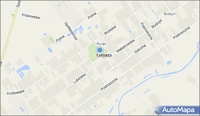 Łomazy, Plac Jagielloński, mapa Łomazy