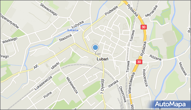 Lubań, Plac 3 Maja, mapa Lubań