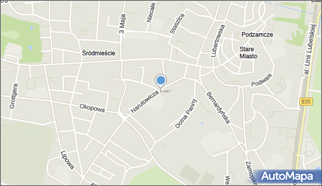 Lublin, Plac Kochanowskiego Jana, mapa Lublina