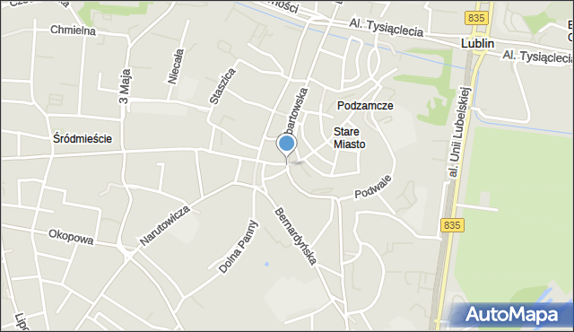 Lublin, Plac Króla Władysława Łokietka, mapa Lublina