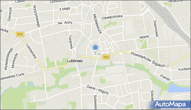 Lubliniec, Plac Kopernika Mikołaja, mapa Lubliniec