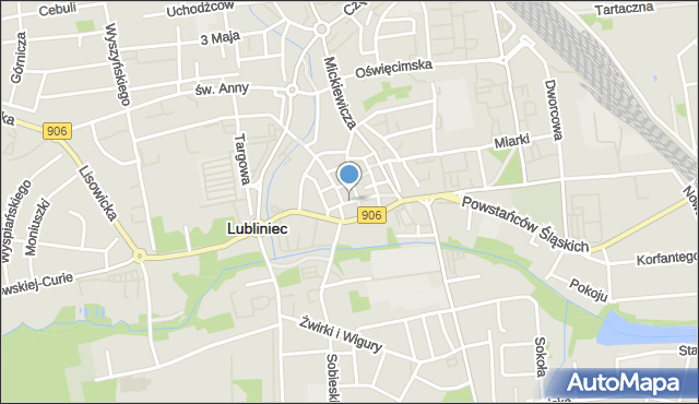 Lubliniec, Plac Mańki Konrada, mapa Lubliniec