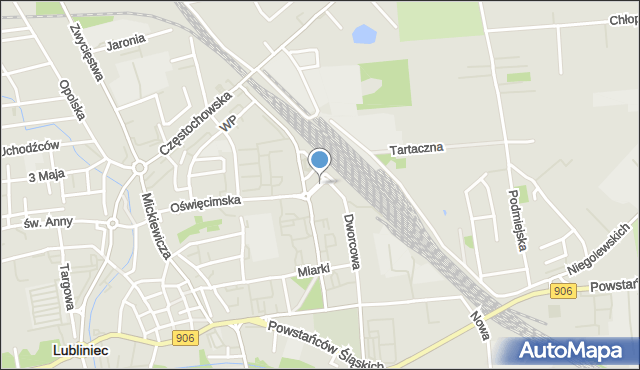 Lubliniec, Plac Niepodległości, mapa Lubliniec