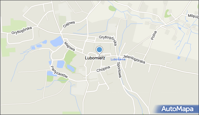 Lubomierz powiat lwówecki, Plac Wolności, mapa Lubomierz powiat lwówecki