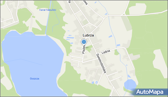 Lubrza powiat świebodziński, Plażowa, mapa Lubrza powiat świebodziński