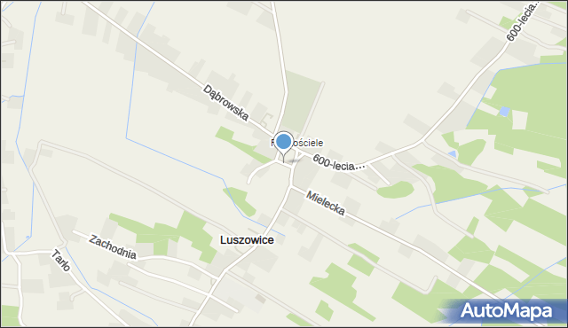 Luszowice gmina Radgoszcz, Plac św. Józefa, mapa Luszowice gmina Radgoszcz