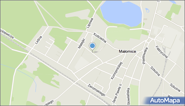 Małomice, Plac Tysiąclecia, mapa Małomice
