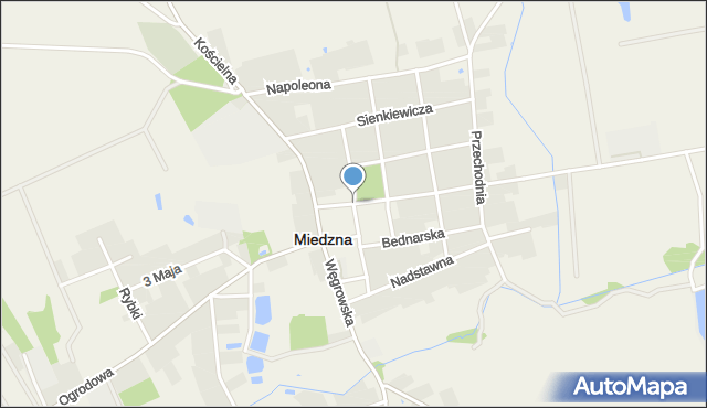 Miedzna, Plac Wolności, mapa Miedzna