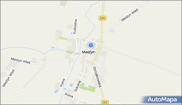 Mielżyn, Plac Wolności, mapa Mielżyn