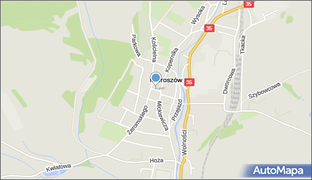 Mieroszów, Plac Niepodległości, mapa Mieroszów