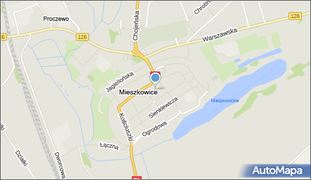 Mieszkowice powiat gryfiński, Plac Wolności, mapa Mieszkowice powiat gryfiński
