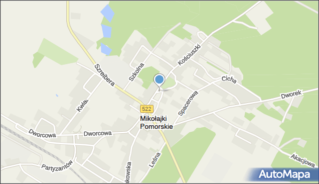 Mikołajki Pomorskie, Plac Jana Pawła II, mapa Mikołajki Pomorskie