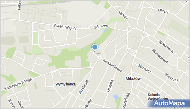 Mikołów, Plac Harcerski, mapa Mikołów