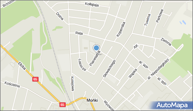 Mońki, Planetarna, mapa Mońki