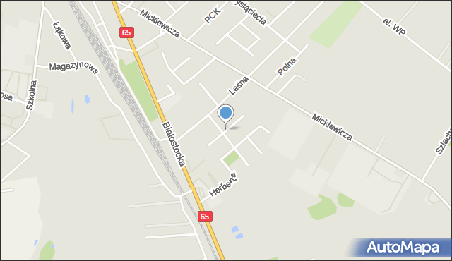 Mońki, Plater Emilii, mapa Mońki