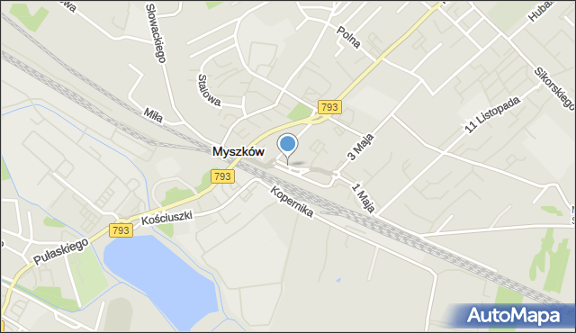 Myszków, Plac Dworcowy, mapa Myszków