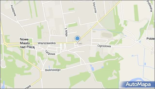 Nowe Miasto nad Pilicą, Plac Armii Krajowej, mapa Nowe Miasto nad Pilicą
