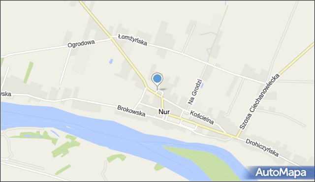 Nur, Plac Kościelny, mapa Nur