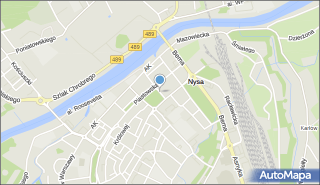 Nysa, Plac Kopernika Mikołaja, mapa Nysy