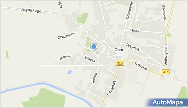 Obra, Plac Słowiański, mapa Obra