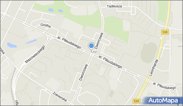 Olsztyn, Plac Inwalidów Wojennych RP, mapa Olsztyna