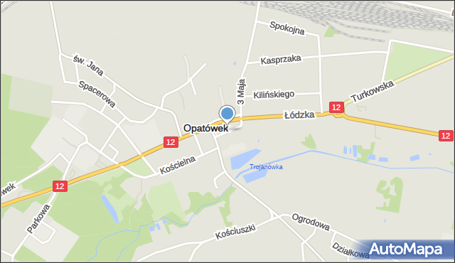 Opatówek powiat kaliski, Plac Wolności, mapa Opatówek powiat kaliski