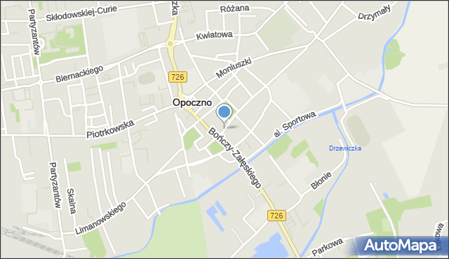 Opoczno, Plac Zamkowy, mapa Opoczno