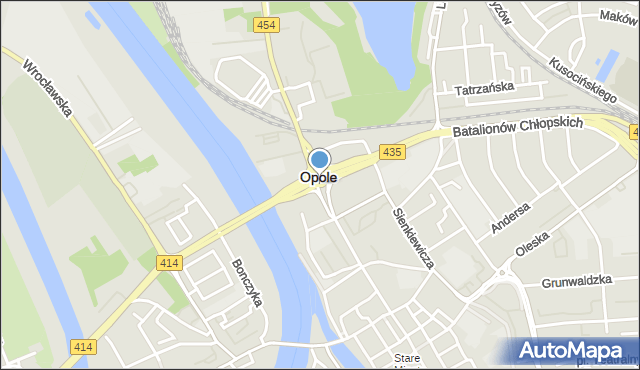 Opole, Plac Konstytucji 3 Maja, mapa Opola
