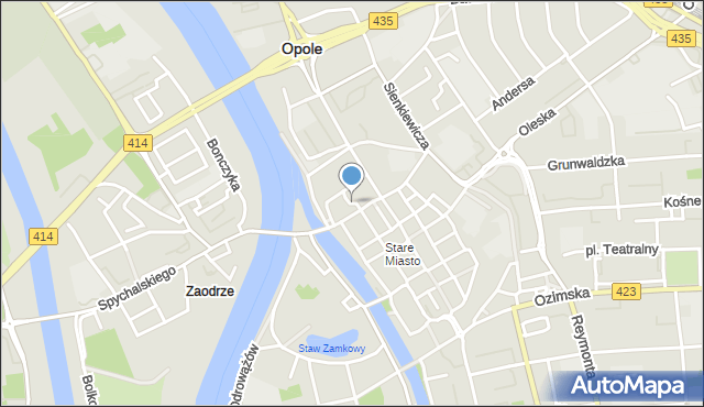 Opole, Plac Katedralny, mapa Opola