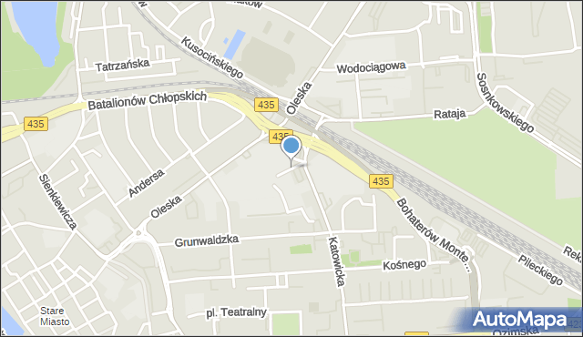 Opole, Plac Staszica Stanisława, mapa Opola