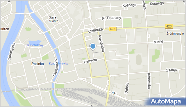 Opole, Plac Daszyńskiego Ignacego, mapa Opola