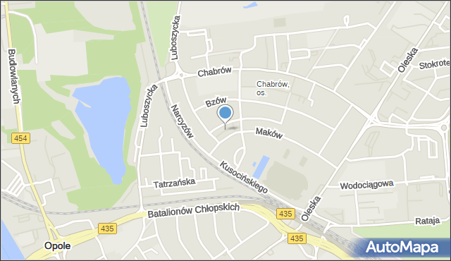 Opole, Plac Oleandrów, mapa Opola