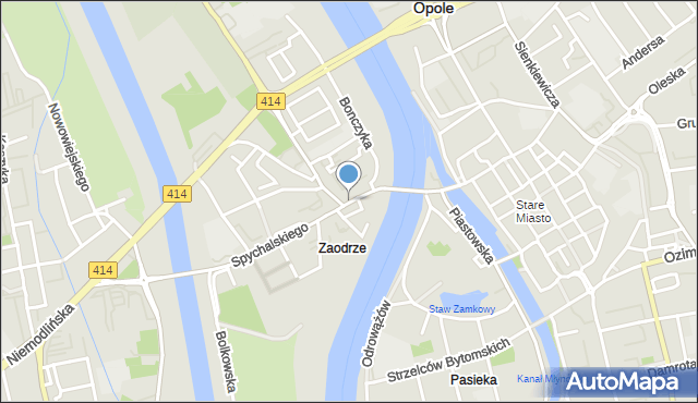 Opole, Plac Piłsudskiego Józefa, marsz., mapa Opola