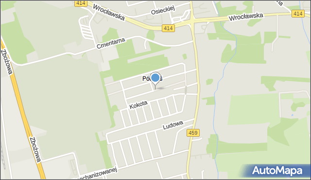 Opole, Plamitzera Antoniego, prof., mapa Opola