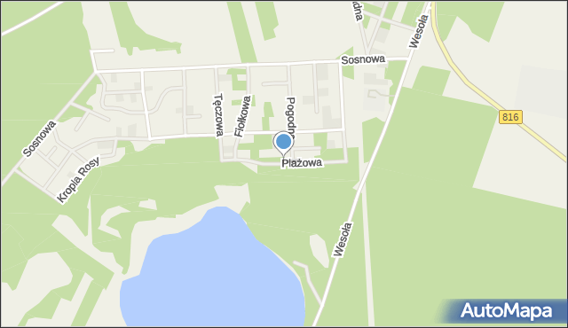 Orchówek gmina Włodawa, Plażowa, mapa Orchówek gmina Włodawa