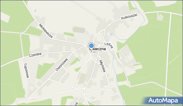 Osieczna powiat starogardzki, Plac Tysiąclecia, mapa Osieczna powiat starogardzki