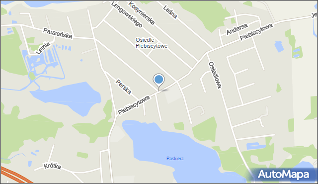 Ostróda, Plebiscytowa, mapa Ostróda