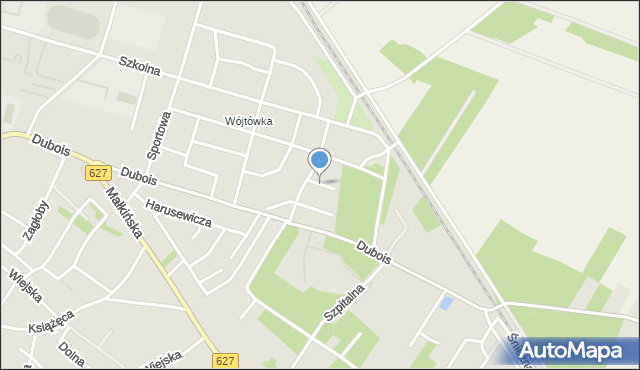 Ostrów Mazowiecka, Plater Emilii, mapa Ostrów Mazowiecka