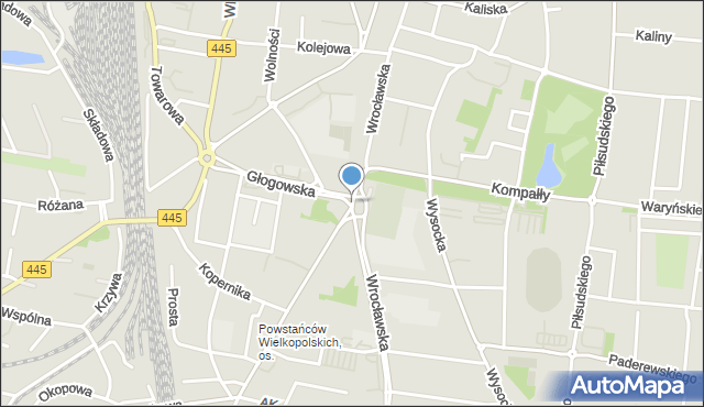Ostrów Wielkopolski, Plac Bankowy, mapa Ostrów Wielkopolski