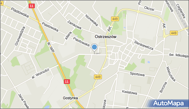 Ostrzeszów, Plac Borek, mapa Ostrzeszów