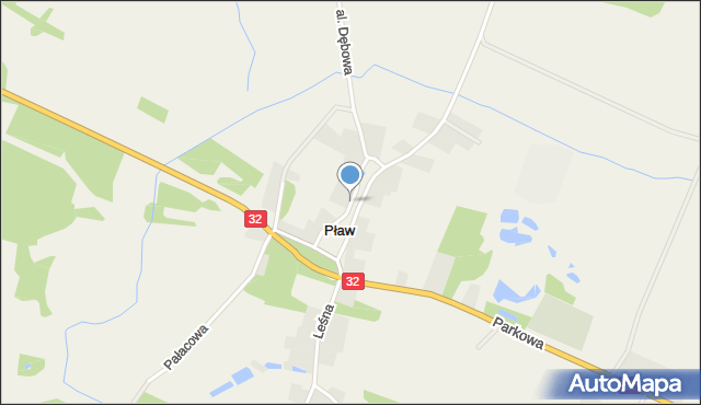 Pław, Plac Kasztanowy, mapa Pław