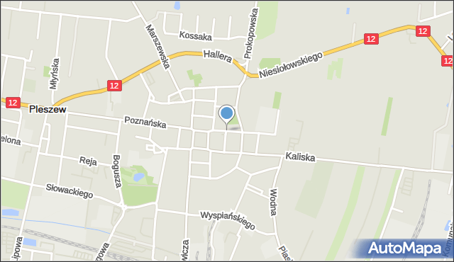 Pleszew, Plac Kościelny, mapa Pleszew
