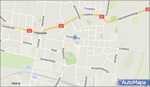 Pleszew, Plac Kościuszki Tadeusza, gen., mapa Pleszew