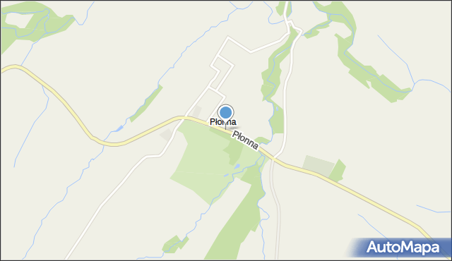 Płonna gmina Bukowsko, Płonna, mapa Płonna gmina Bukowsko