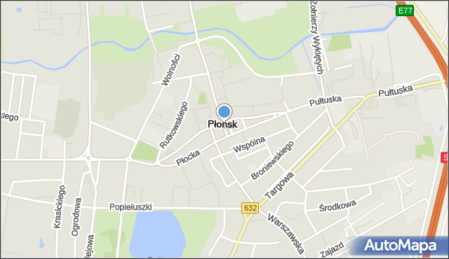 Płońsk, Plac 15 Sierpnia, mapa Płońsk