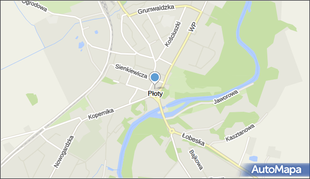 Płoty powiat gryficki, Plac Konstytucji 3 Maja, mapa Płoty powiat gryficki