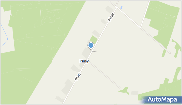 Płusy gmina Obryte, Płusy, mapa Płusy gmina Obryte