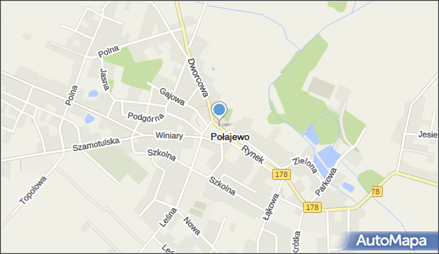 Połajewo powiat czarnkowsko-trzcianecki, Plac Dymka Walentego, abp., mapa Połajewo powiat czarnkowsko-trzcianecki