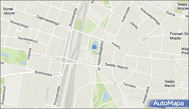 Poznań, Plac Mickiewicza Adama, mapa Poznania