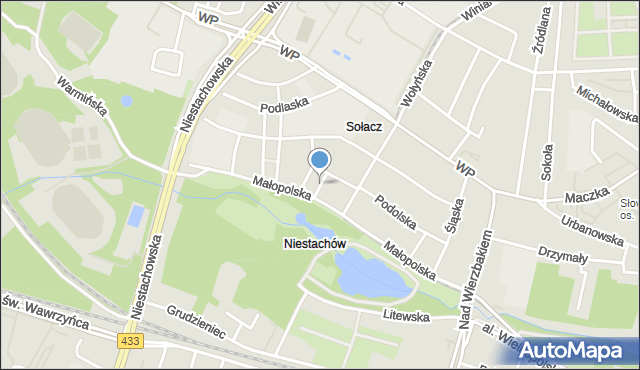 Poznań, Plac Orawski, mapa Poznania